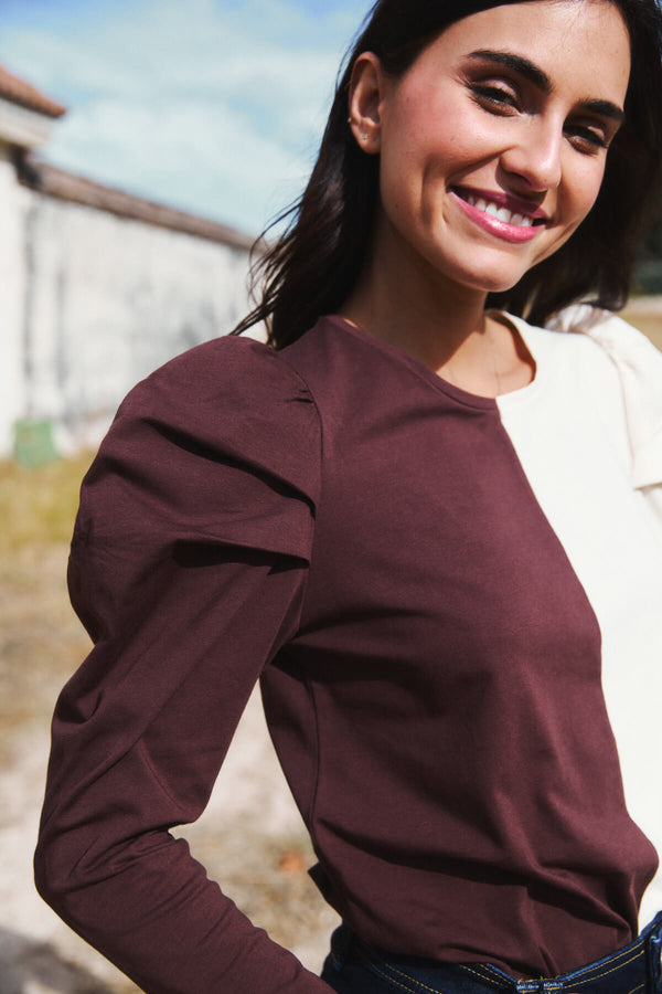 Camiseta Luisa Chicory Coffee y Terracota