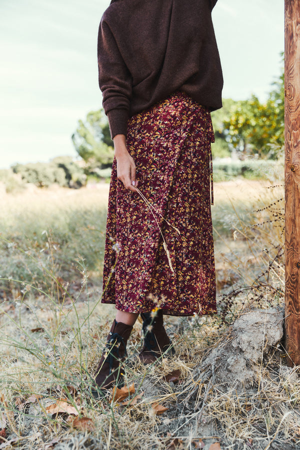 Falda Filippa Atardecer Granate